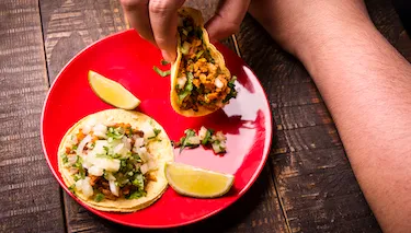 Taco al pastor do rodízio Mexicaníssimo